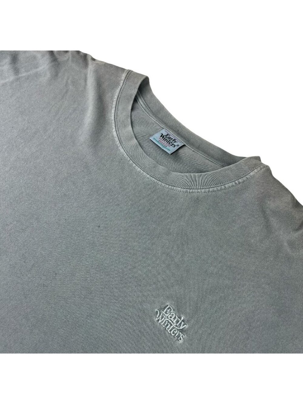 VTG Early Winters Men’s 100% Organic Cotton L/S Embroidered T-Shirt Gray • Large